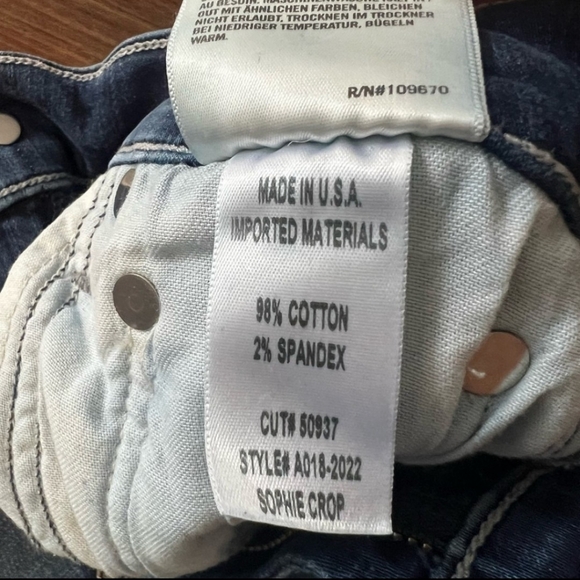 AGOLDE Women's Mid-Rise Non-Distressed Skinny Crop Jeans with Raw Hems - Size 26 - Picture 7 of 7